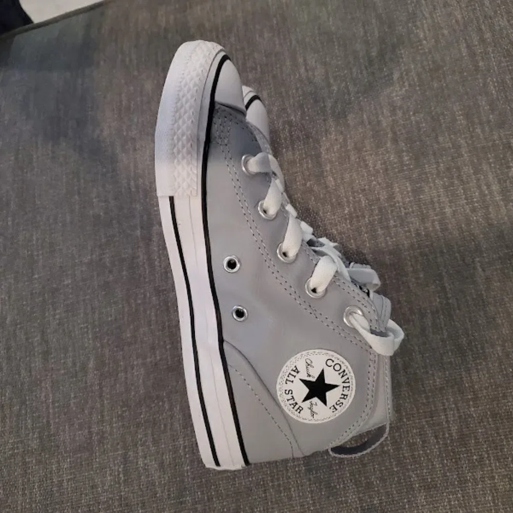 Converse Kids Chuck Taylor All Star Syde Street Leather Youth Mid Grey S…